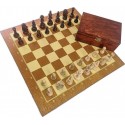 Set of Staunton chess figures in a box + wooden chessboard tournament standard (Z-34)
