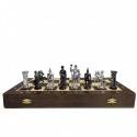 Chess Roman - metallized / Silver / Wenge (S-151)