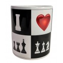 Ceramic Mug "I Love Chess" b/w (A-94)