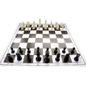 10x Plastic chess pieces no. 4 and Rolled chessboard ( Z-13 )