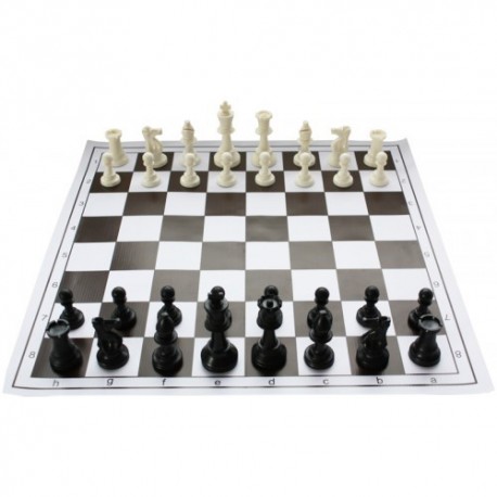 Rolled Chess Board No. 6 with plastic figures Staunton no. 6