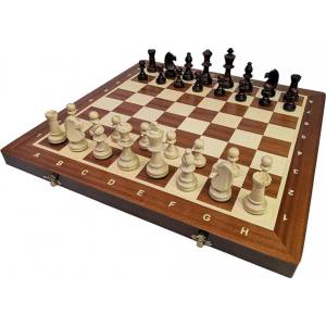 Tournament chess set No. 5 folding mahogany intarsia (S-12/M)