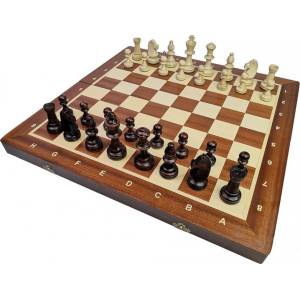 Tournament chess set No. 5 folding mahogany intarsia (S-12/M)