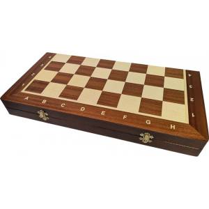 Tournament chess set No. 5 folding mahogany intarsia (S-12/M)