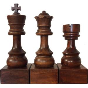 Set of three Wooden Cups / dark (A-9/set)