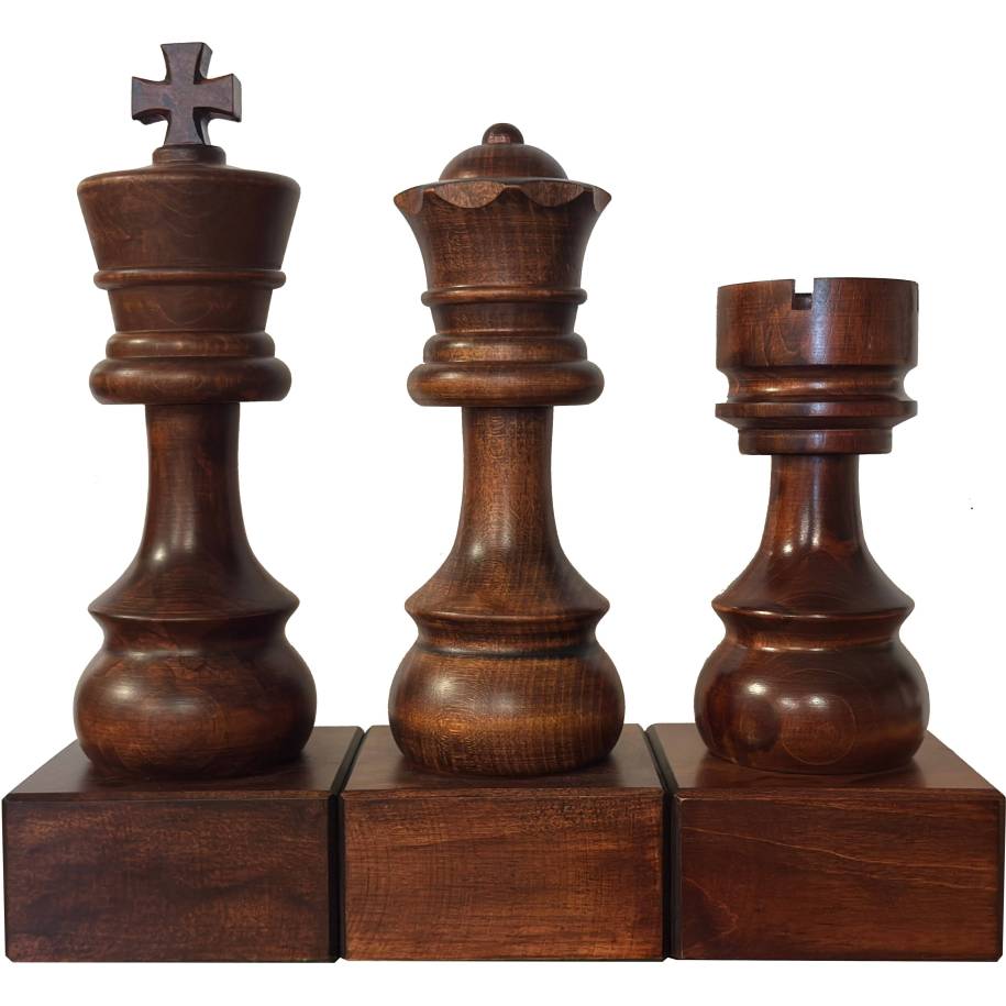 Set of three Wooden Cups / dark (A-9/set)