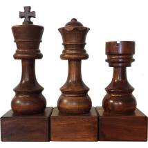 Set of three Wooden Cups / dark (A-9/set)