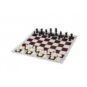 Rolled Chess Board No. 6 with plastic figures Staunton no. 6