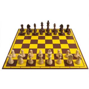 Wooden Chess Pieces - German Staunton No. 6  (S-29)