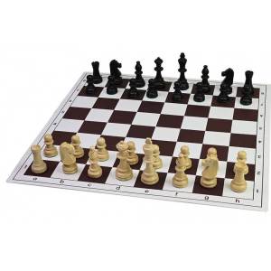 Wooden Chess Pieces - Staunton No. 6/II Black in a plastic bag (S-3/II/cz)