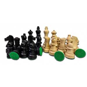 Wooden Chess Pieces - Staunton No. 6/II Black in a plastic bag (S-3/II/cz)