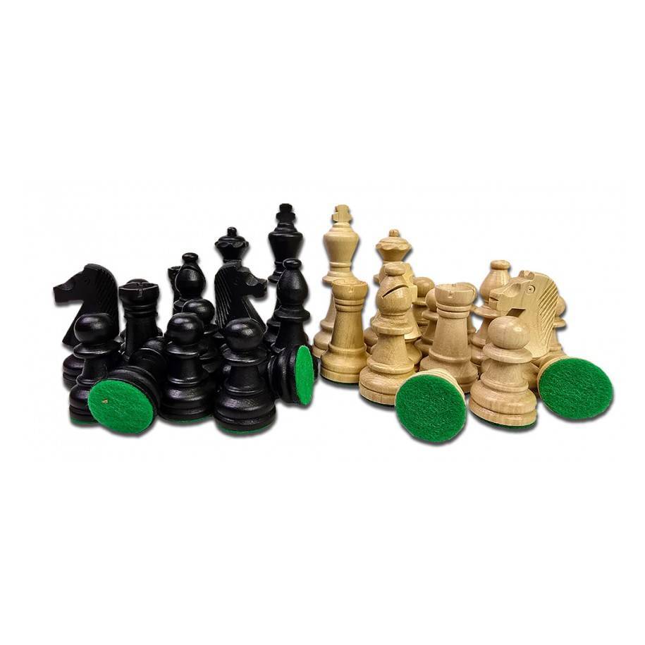 Wooden Chess Pieces - Staunton No. 6/II Black in a plastic bag (S-3/II/cz)