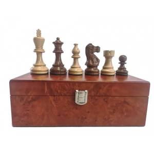 Wooden Chess Pieces - American Staunton No. 6 in a Exclusive Box - exotic wood (S-75/K)