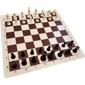 10x Plastic chess pieces no. 4 and Rolled chessboard (Z-13)