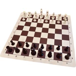 10x Plastic chess pieces no. 4 and Rolled chessboard (Z-13)