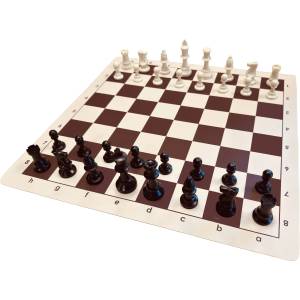 10x Plastic chess pieces no. 4 and Rolled chessboard (Z-13)