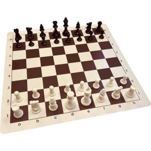 10x Plastic chess pieces no. 4 and Rolled chessboard (Z-13)