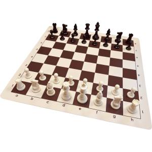 10x Plastic chess pieces no. 4 and Rolled chessboard (Z-13)