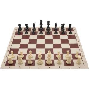 10 x Set of Plastic Chess PIeces Staunton no. 6 and Rolled Chessbooard no. 6 (Z-6)