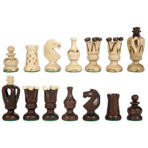 Beautiful Handcrafted Polish Wooden Burned Chess Set GRAND ROYAL +2EQ, 47x47cm
