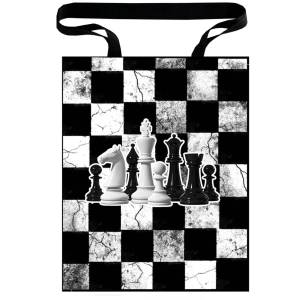 Shopping bag with print – Chess Motif (A-186/3)