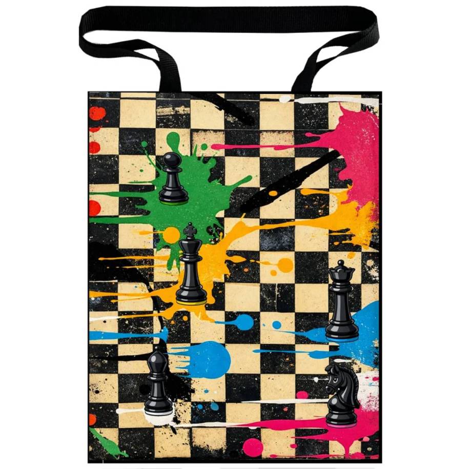Shopping bag with print – Chess Motif (A-186/1)