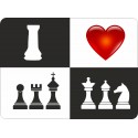 Mouse Pad "I Love Chess" b/w (A-74/03)
