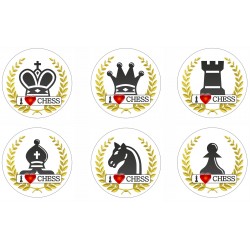 Magnet "I LOVE CHESS" - pieces (A-105)